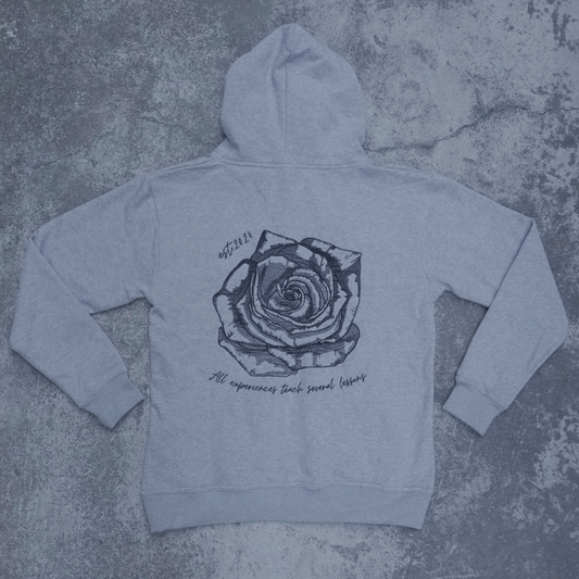 GREY ROSE HOODIE